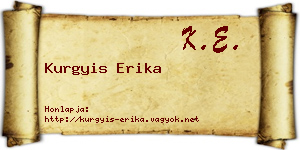 Kurgyis Erika névjegykártya