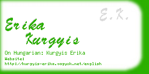 erika kurgyis business card